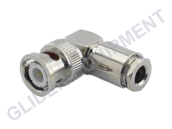 BNC male clamp coax connector right angle RG58, AC5, RG142, RG400 [CX-5008/7724]